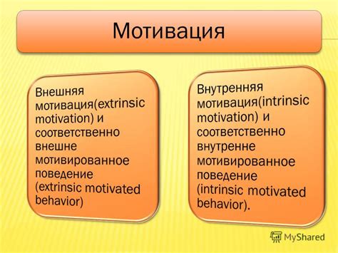 Примеры внутренней и внешней мотивации