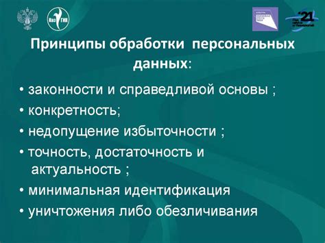 Принципы обработки персональных данных