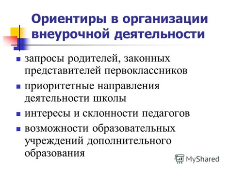 Приоритетные ориентиры организации