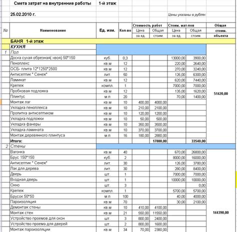 Проверка экспортированной сметы