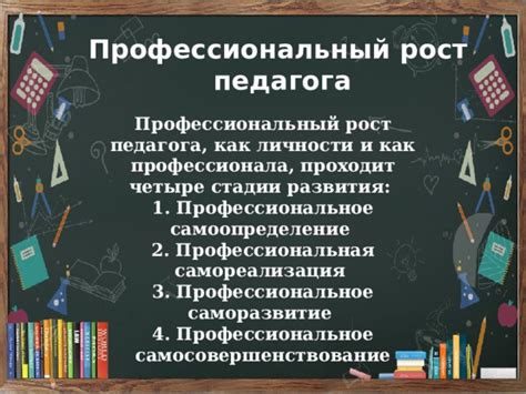 Профессиональное развитие и самосовершенствование педагога