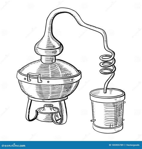 Процесс перегонки спирта