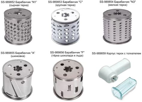 Различные виды насадок в мясорубке Мулинекс