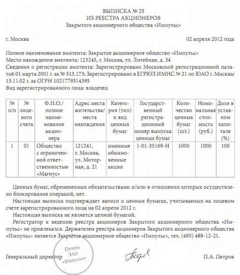 Регистрационные данные акционеров