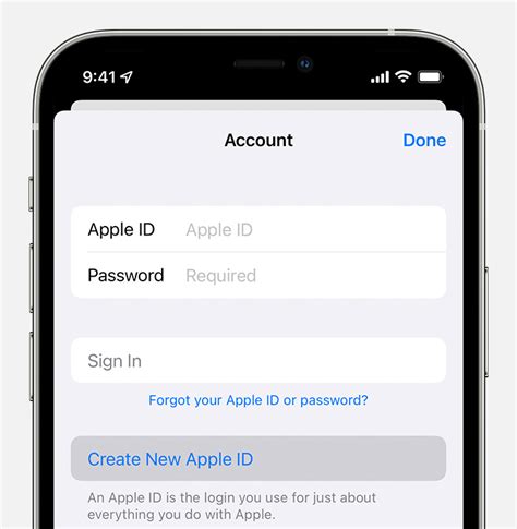 Регистрация в Apple ID