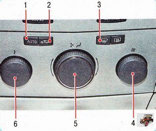 Регулировка температуры и режимов вентиляции в автомобиле Opel Vectra B