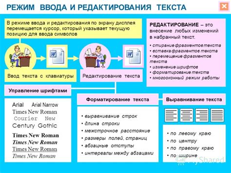 Редактирование и внесение изменений