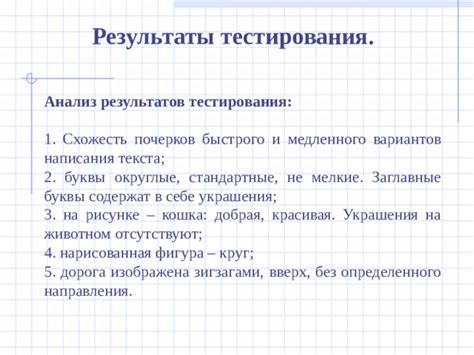 Результаты теста на схожесть