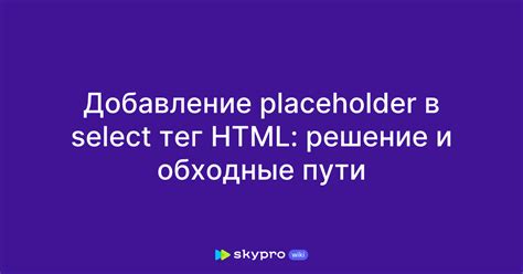 Руководство по добавлению placeholder в Select