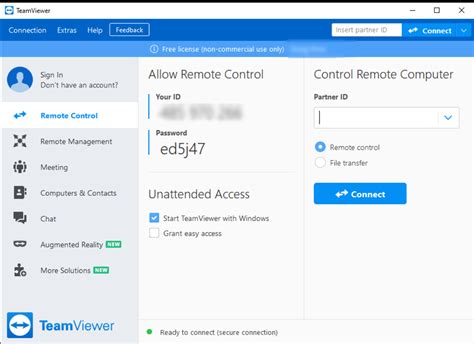 Создание ID TeamViewer