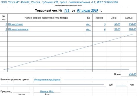 Сроки хранения товарного чека