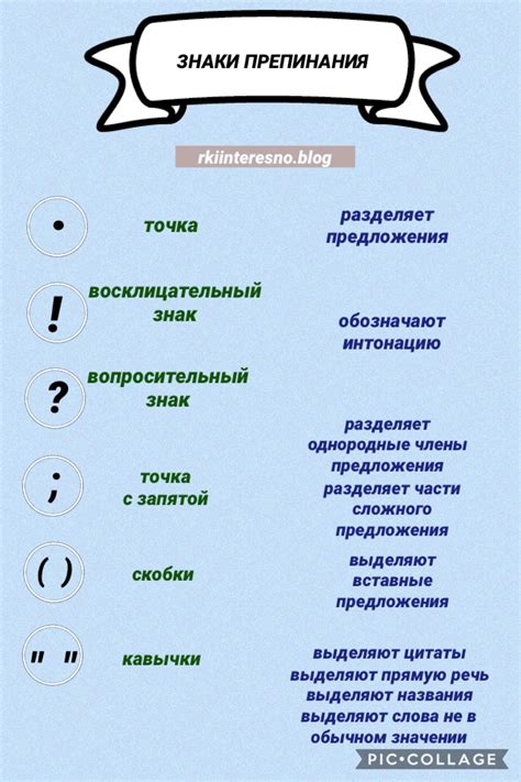 Употребление различных знаков препинания