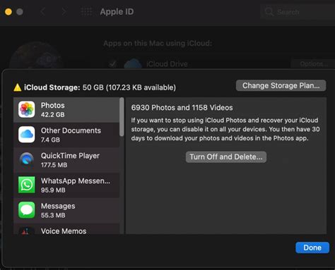 Управление настройками iCloud