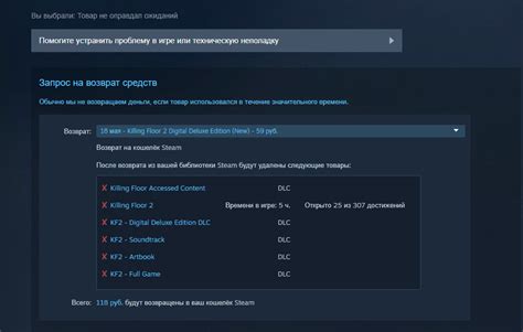 Условия возврата очков Steam