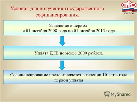 Условия получения государственного обеспечения