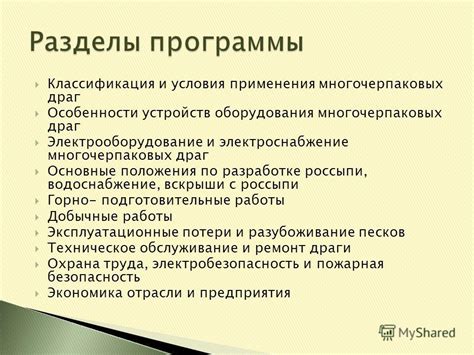 Условия применения