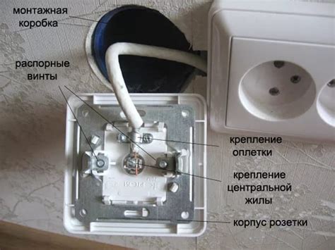 Установка розеток и закрепление кабеля