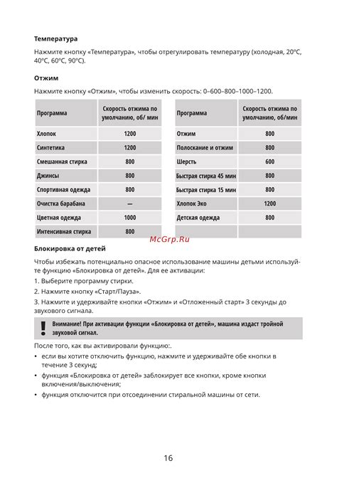 Шаг 2: Выберите программу стирки