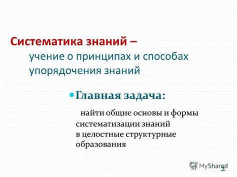 Этапы прогресса в области систематизации и упорядочения знаний в химии